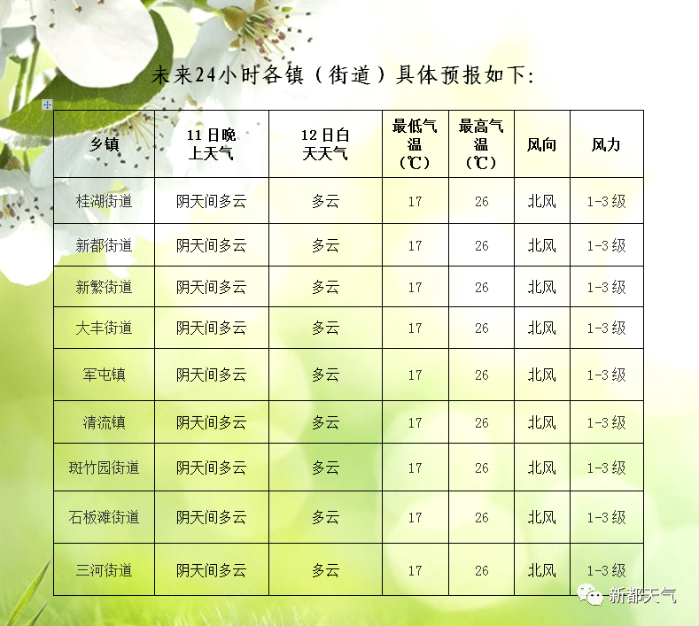 奶窝村天气预报更新通知