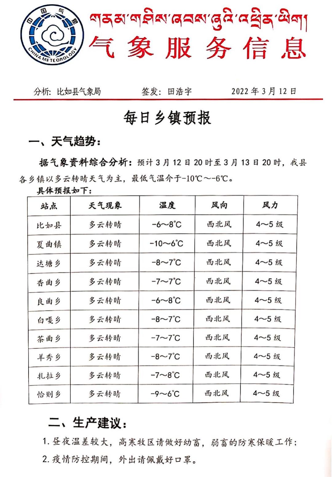 华川村民委员会天气预报更新通知